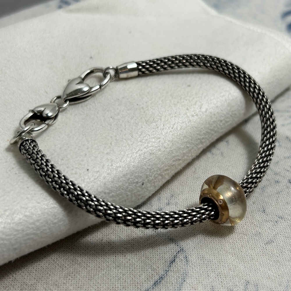 Brighton Beverly Glam Charm Bracelet with Gold Plated Spacer Bead Silver Plated - Picture 2 of 8
